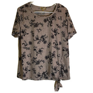 LAVISH Women’s Short Sleeve Top with side tie detail